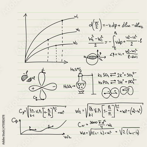 Vector pattern with mathematical formulas