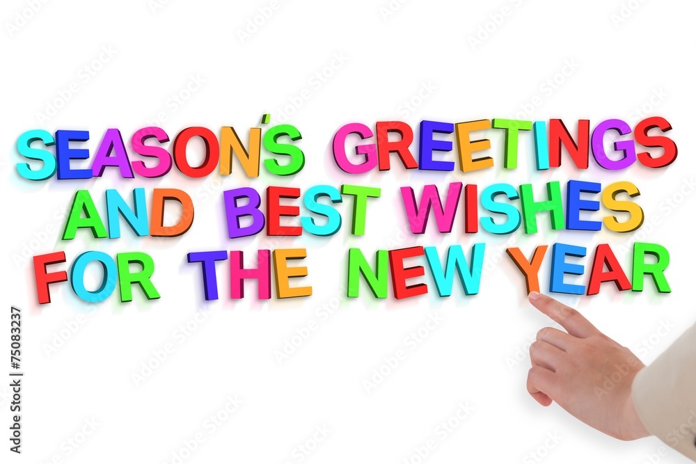 Fototapeta premium Composite image of businesswoman pointing