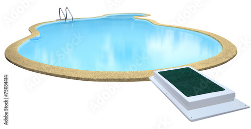 Swimming pool isolated on white background.