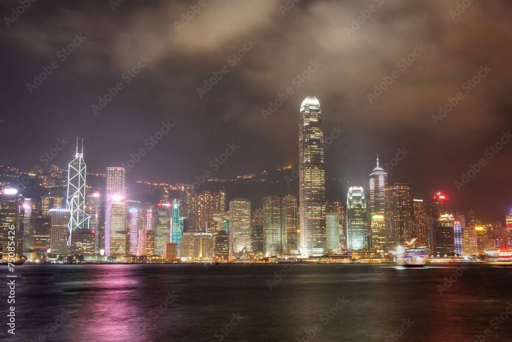 Skyline of Hong Kong  at Night