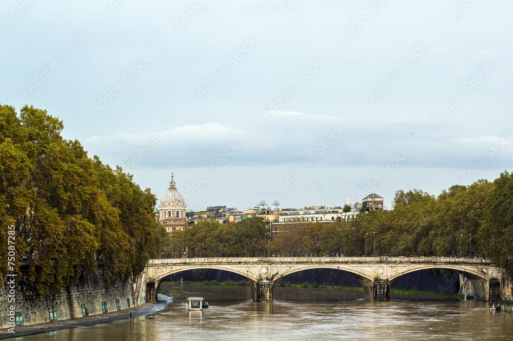 view of the Tiber river, Rome