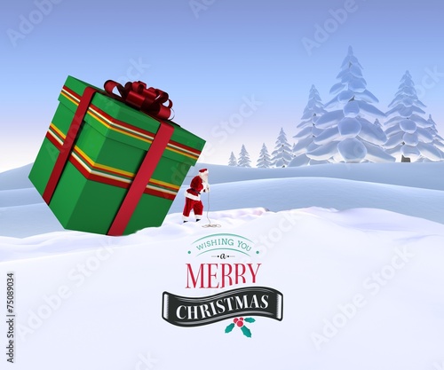 Wallpaper Mural Composite image of santa delivering large gift Torontodigital.ca
