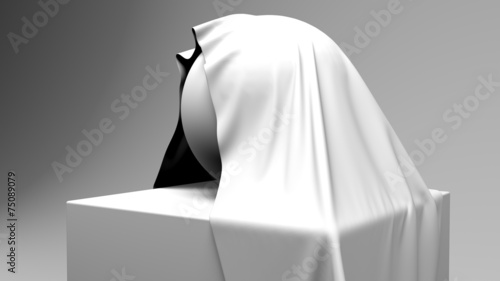 фотографія Ball covered with cloth. 3d illustration.