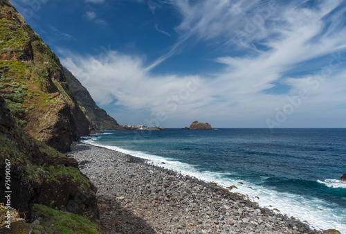 Rocky shore. Madeira island, Portugal