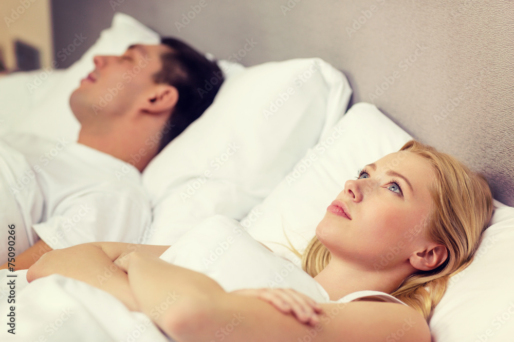 happy couple sleeping in bed happy couple sleeping in bed