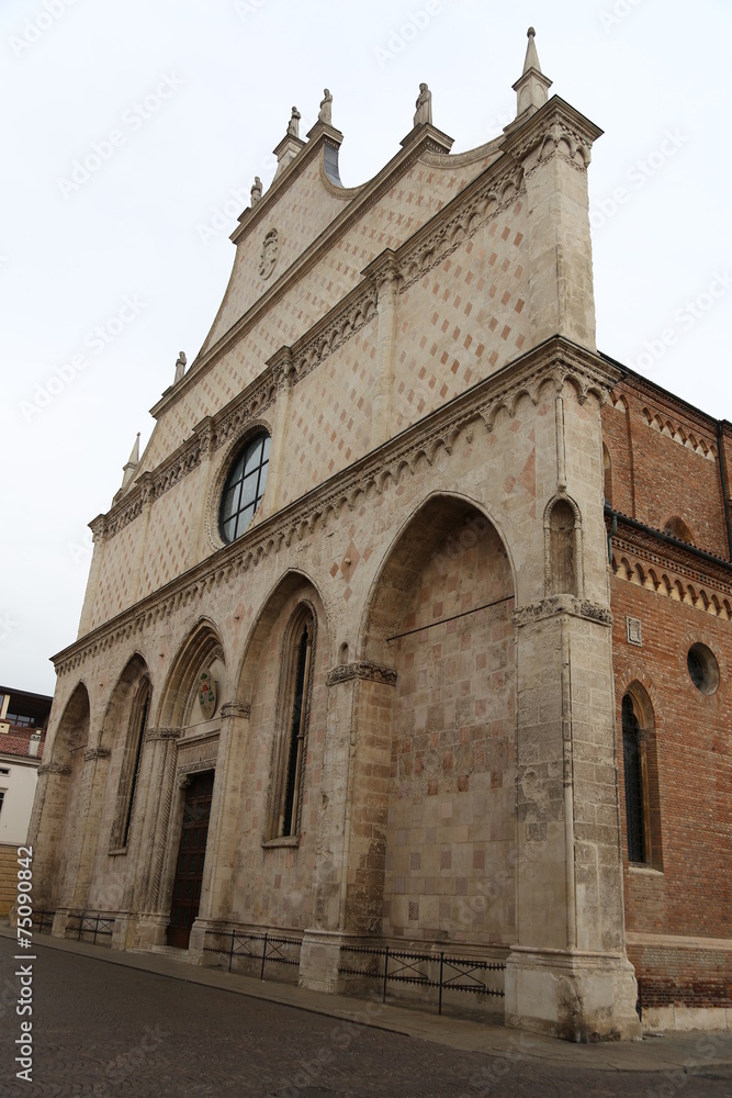 Basilica's gothic facade of the Cathedral in the city of Vicenza