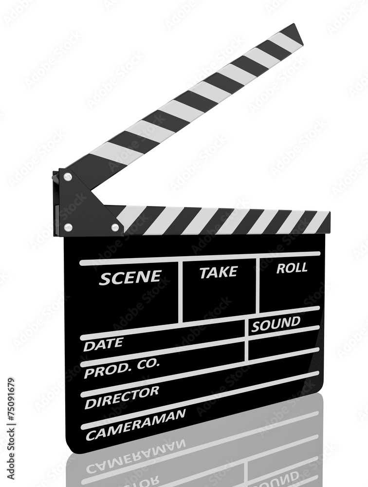 Fototapeta premium Clapper board on white background