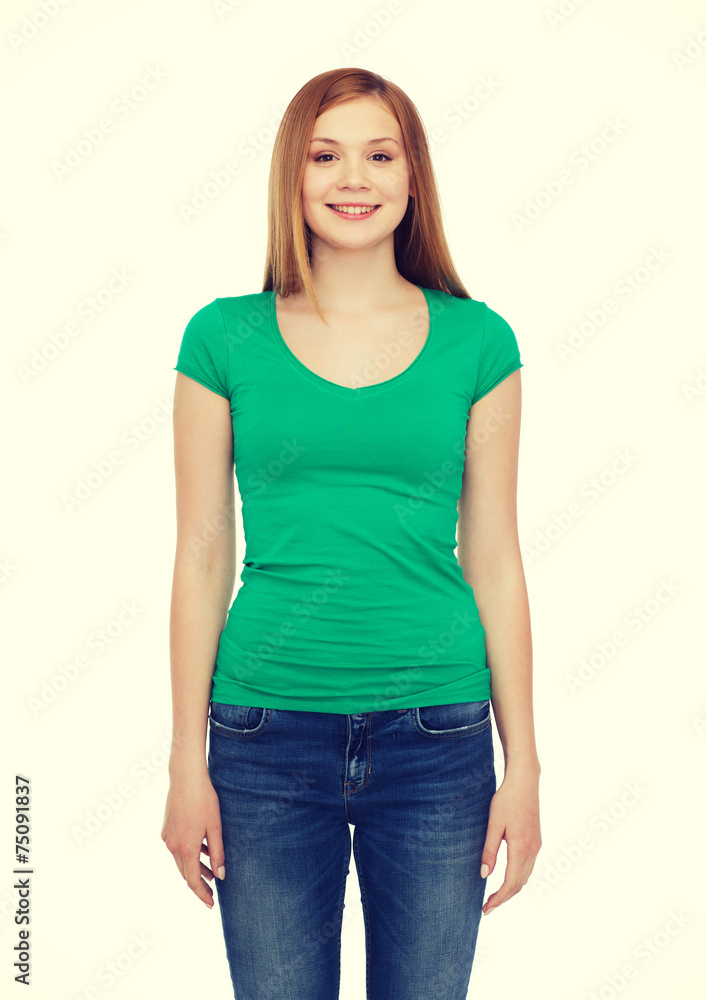smiling teenage girl in casual clothes smiling teenage girl in casual clothes
