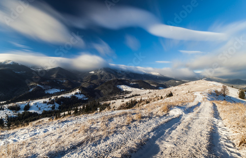 Beautiful winter landscape in the mountains