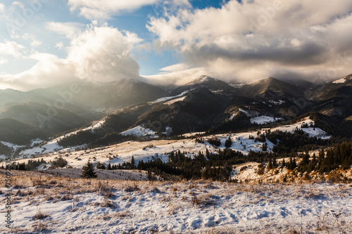 Beautiful winter landscape in the mountains