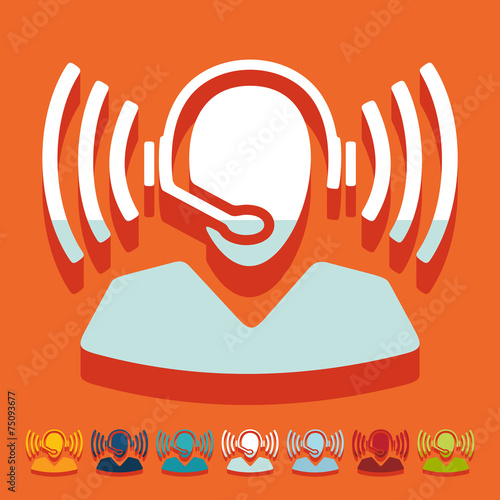 Flat design: call center