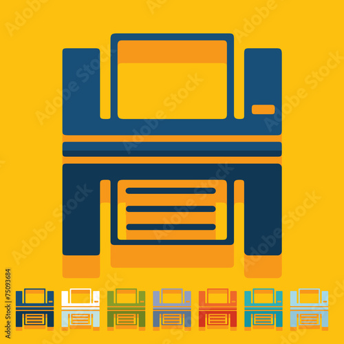 Flat design: printer