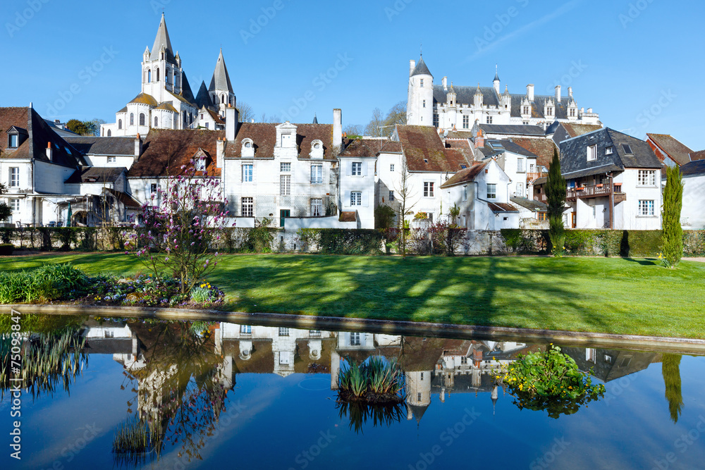 The spring public park in Loches town (France)