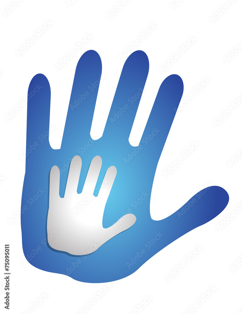 daddy and son hands. illustration daddy and son hands. illustration