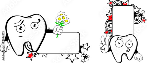 molar dental cartoon copyspace