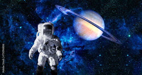 Astronaut Saturn Planet Galaxy