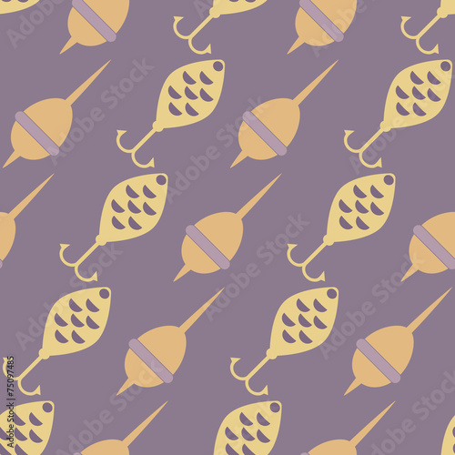 seamless background with fishing attributes