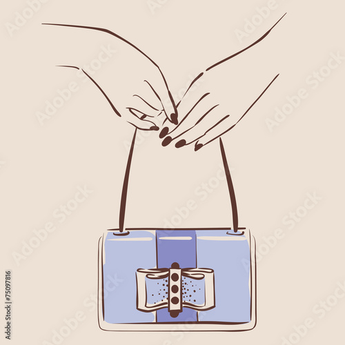 woman hand holding a bag