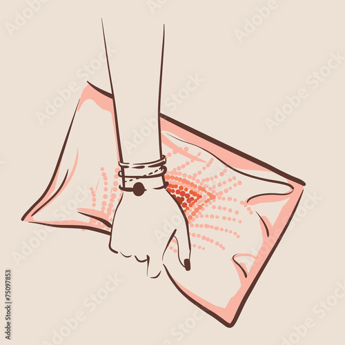 woman hand holding a bag