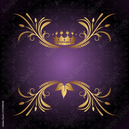 vintage frame with crown