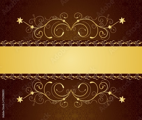 Illustration gold floral greeting cards and invitation