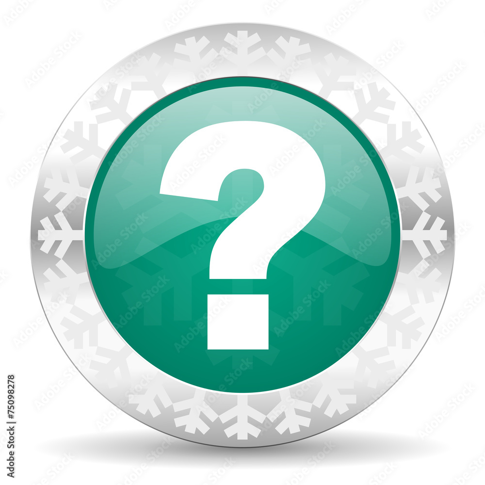 question mark green icon, christmas button, ask sign question mark green icon, christmas button, ask sign