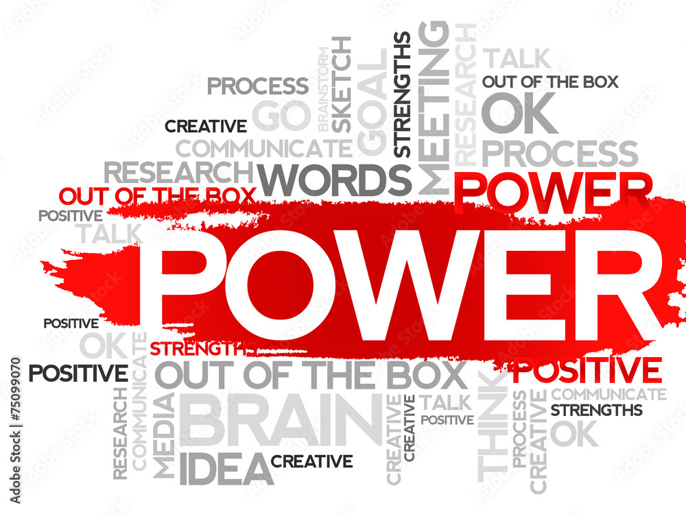 POWER. Word business collage, vector background POWER. Word business collage, vector background