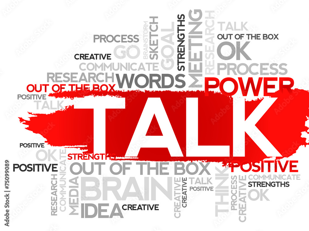 Obraz premium TALK. Word business collage, vector background