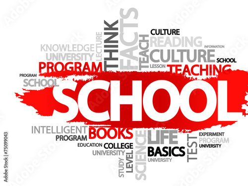 SCHOOL. Word business collage, vector background