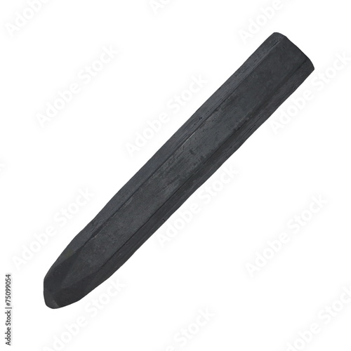 Black Crayon Wax Pencil Isolated on White Background
