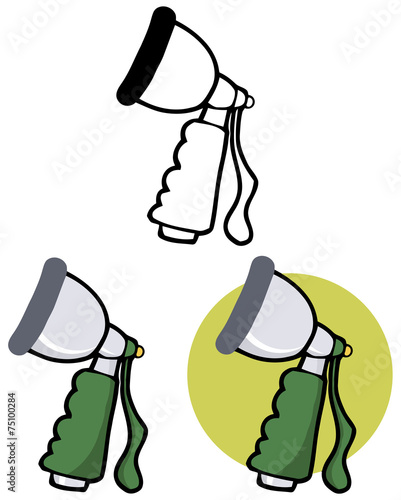 Hand Held Hose Spray Nozzle. Collection Set