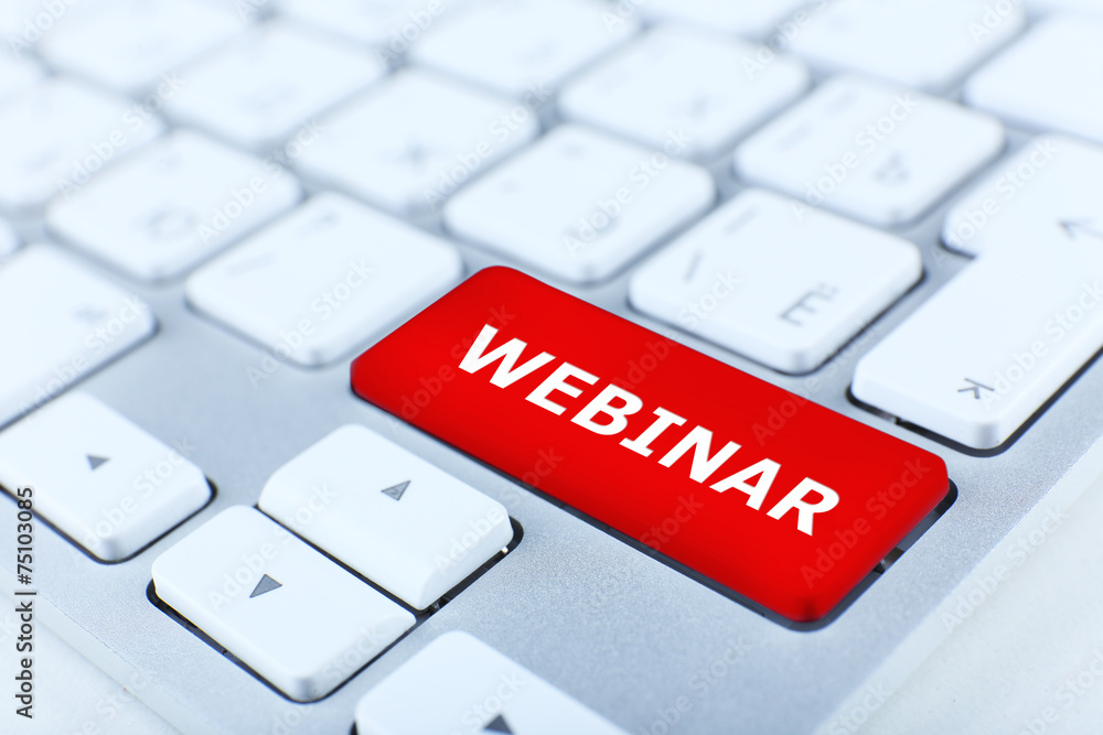 Close up of Webinar keyboard button Close up of Webinar keyboard button