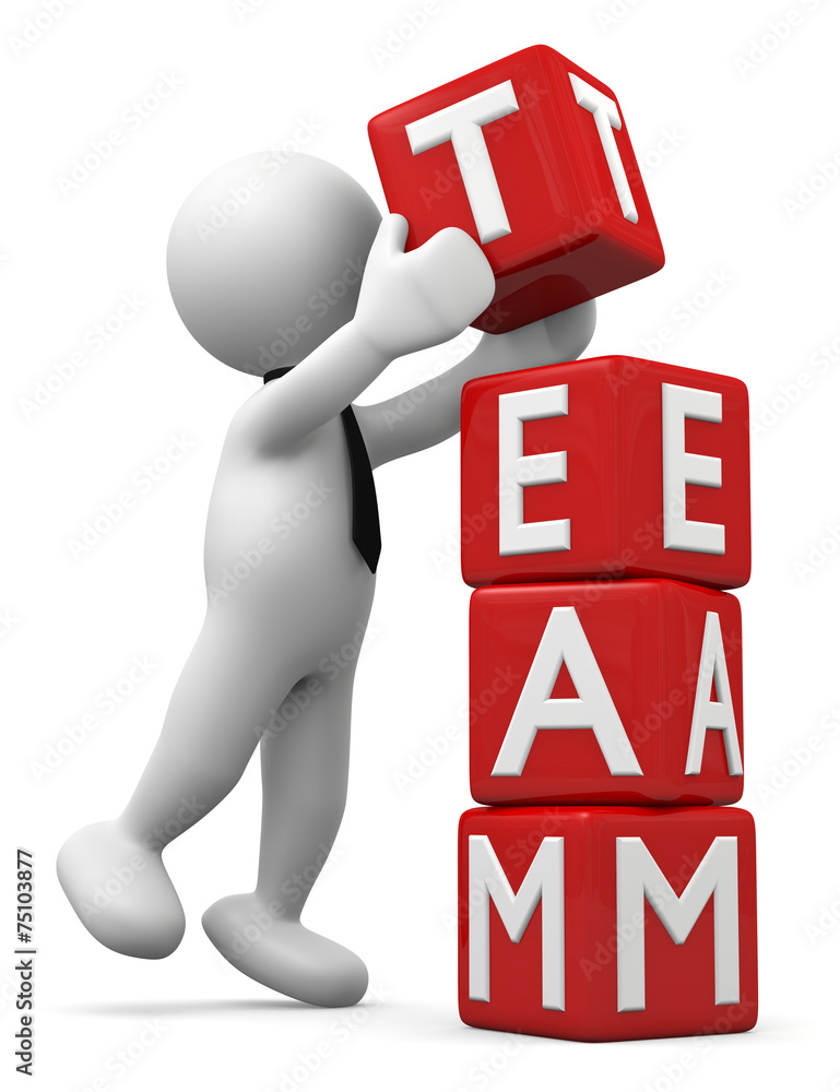 omino bianco che compone un TEAM omino bianco che compone un TEAM