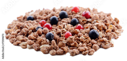 Granola isolated on white