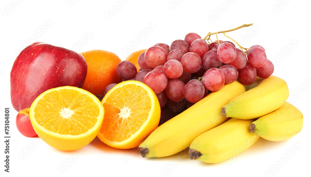 Ripe fruits isolated on white background Ripe fruits isolated on white background