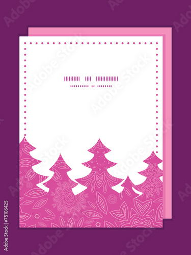 Vector pink abstract flowers texture Christmas tree silhouette