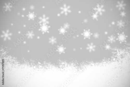 Christmas black and white background snowflakes and light