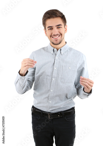 Handsome young man isolated on white