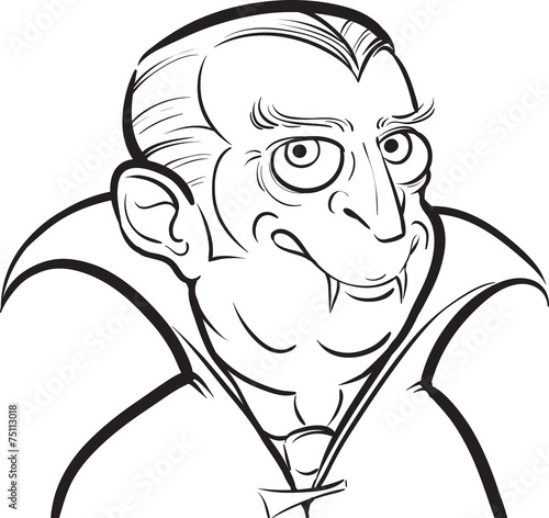 whiteboard drawing - Halloween vampire cartoon character
