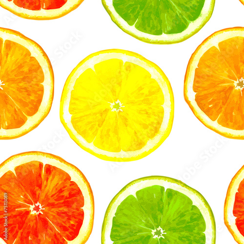 vector seamless pattern with citrus fruits