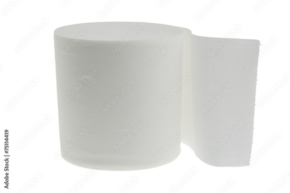 Toilet paper on a white background Toilet paper on a white background