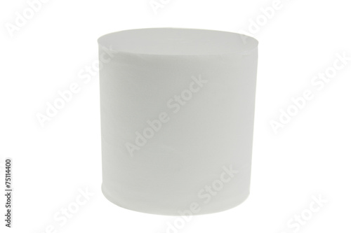 Toilet paper on a white background