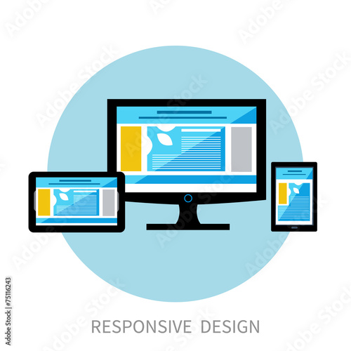 Set of display laptop computer smartphone