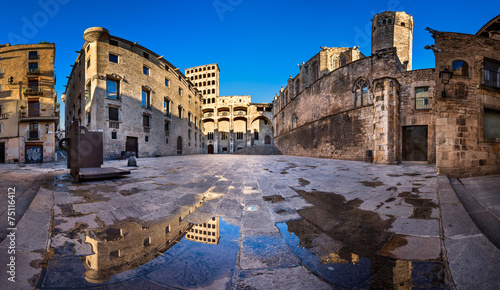 Placa del Rei and Palau Reial Major in Barcelona, Catalynia, Spa