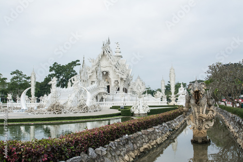 Wat Rong khun is known among foreigners as the White Temple in C photo