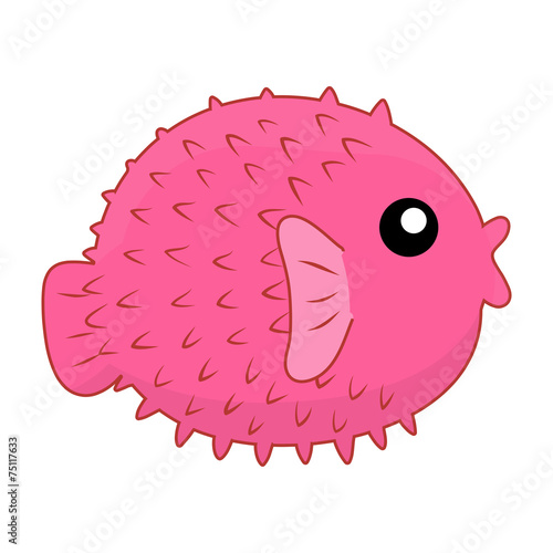puffer fish isolated illustration