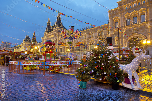 Christmas fair at the Red square in Moscow