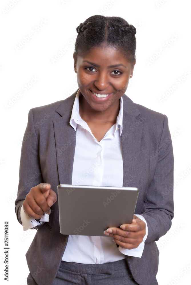 Moderne Geschäftsfrau aus Afrika mit Tablet Moderne Geschäftsfrau aus Afrika mit Tablet