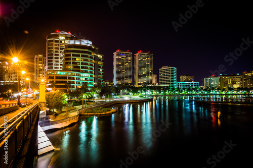 The West Palm Beach skyline seen from the Royal Palm Bridge at n photo
