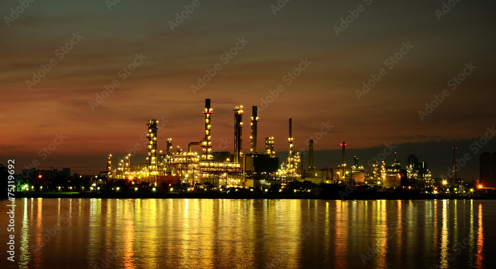 Morning  scene of Oil refinery